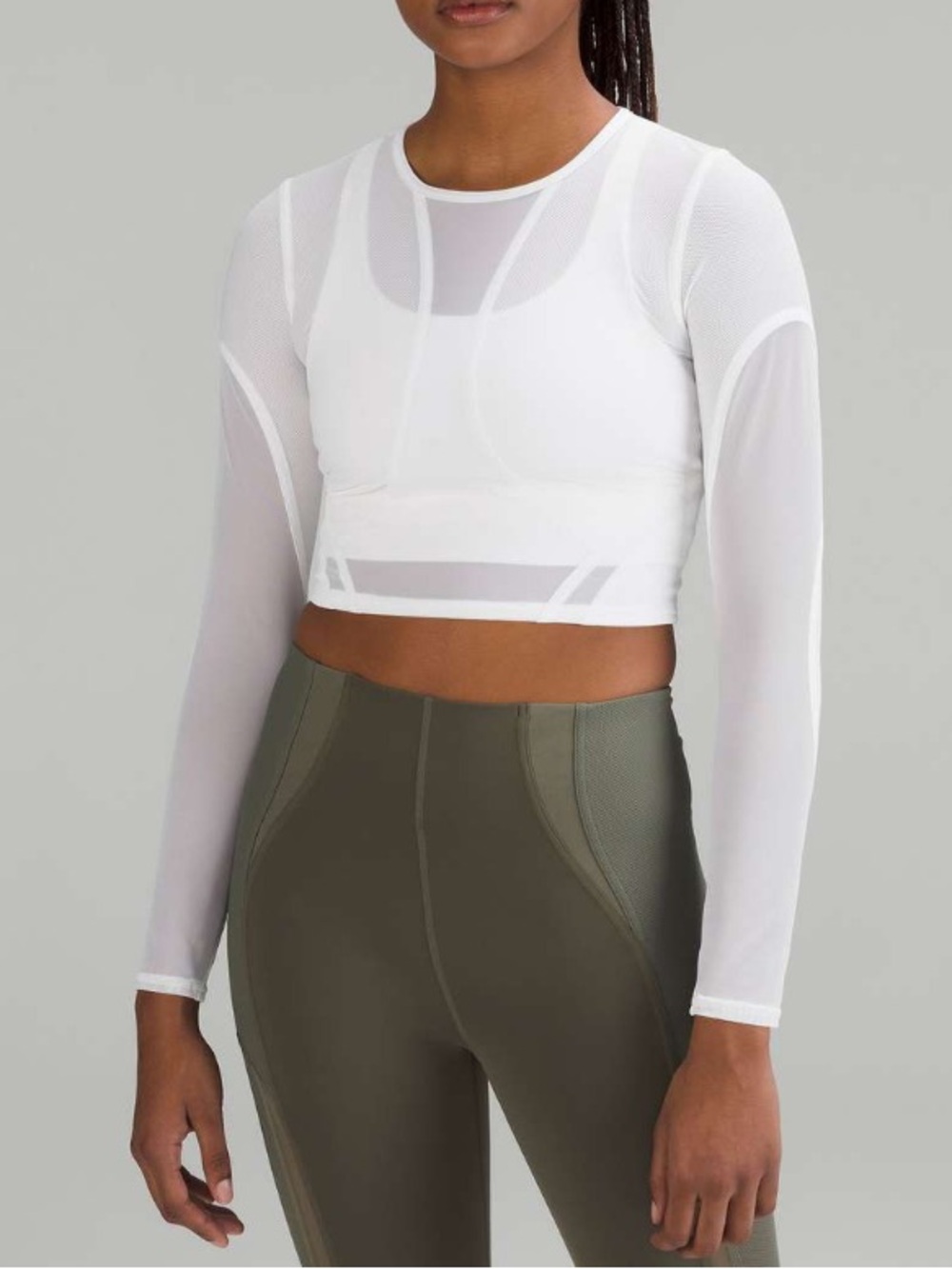 Lululemon Mesh Panelled Training Long Sleeve Shirt - White